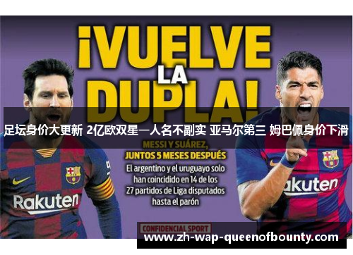 足坛身价大更新 2亿欧双星一人名不副实 亚马尔第三 姆巴佩身价下滑 足坛身价大更新 2亿欧双星一人名不副实 亚马尔第三 姆巴佩身价下滑